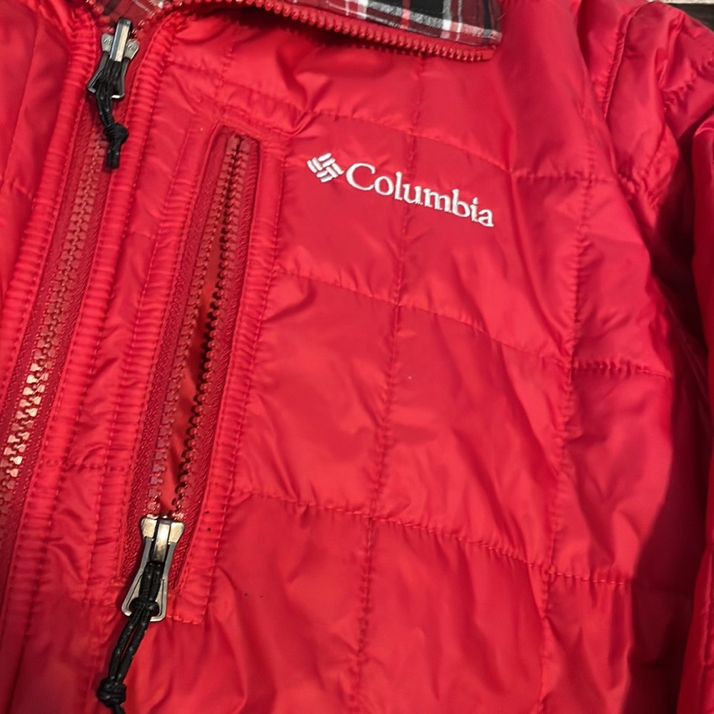 Reversible Columbia Flannel and Red Puffer - Picture 2 of 4